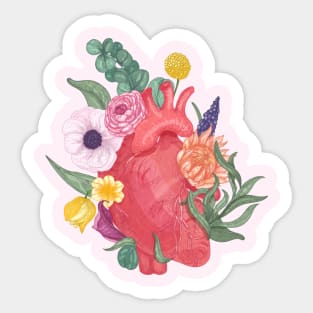 Floral human heart Sticker